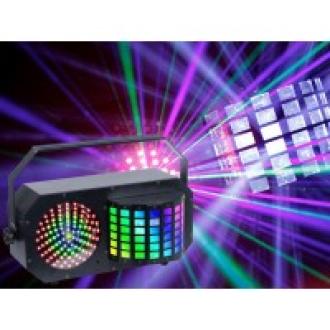 DERBY3 3-in-1 Lighting Effect: Derby, LED Strobe and flood light and RGB Laser